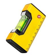 Mini Level Yellow – Compact 150mm Torpedo Spirit Level, 3 Bubble Vials (45°/90°/360°) | Shockproof Aluminum Ends, Hang Hole | UAE Carpenter Pocket Alignment Essential 